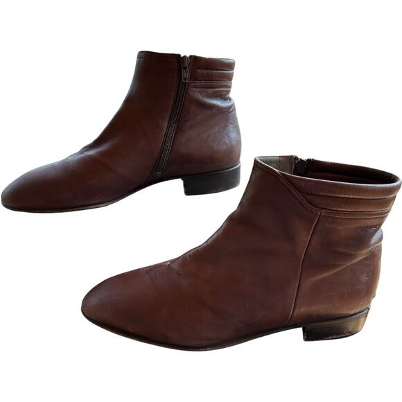 Nordstrom Handcrafted Italian Leather Sole Ankle Boots Womens 11 Soft Minimalist - Picture 1 of 16